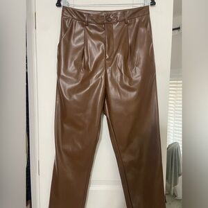 Shein brown leather pants